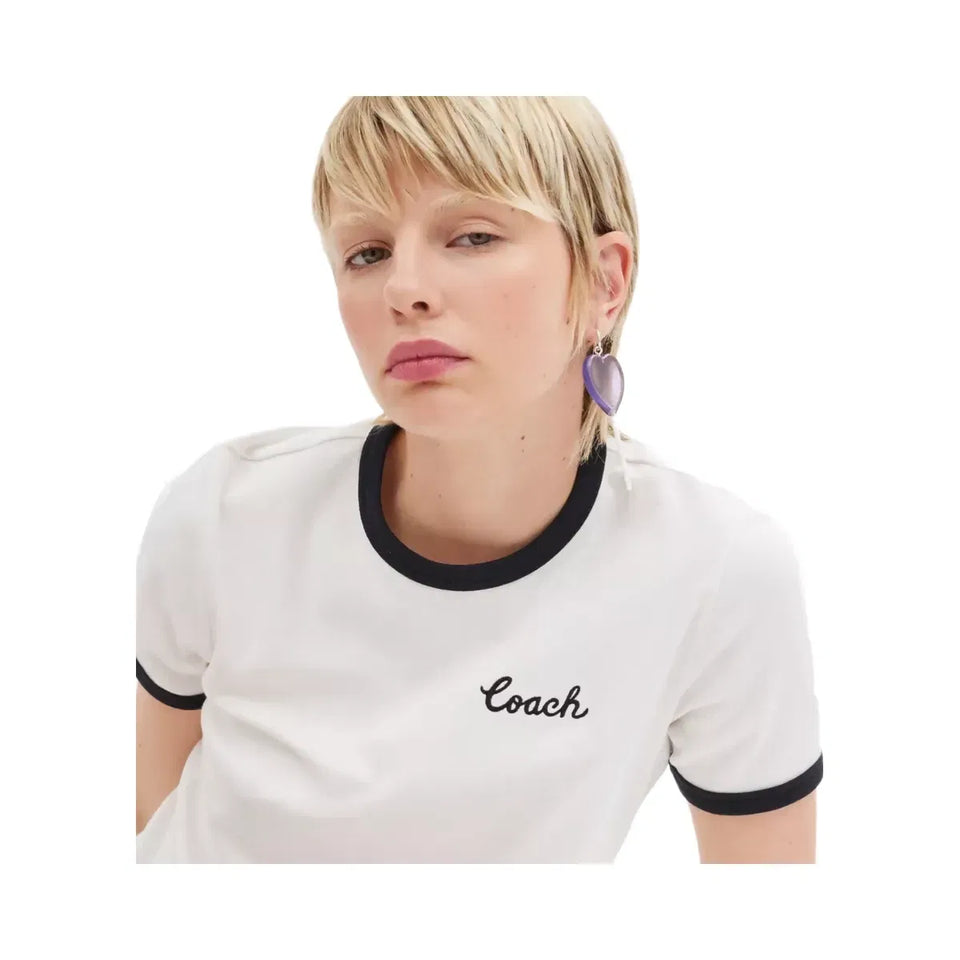 Coach Coach Ringer T-Shirt in White