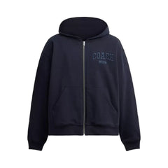 Coach Boxy Full Zip Hoodie in Navy