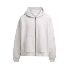 Coach Boxy Full Zip Hoodie in Heather Grey