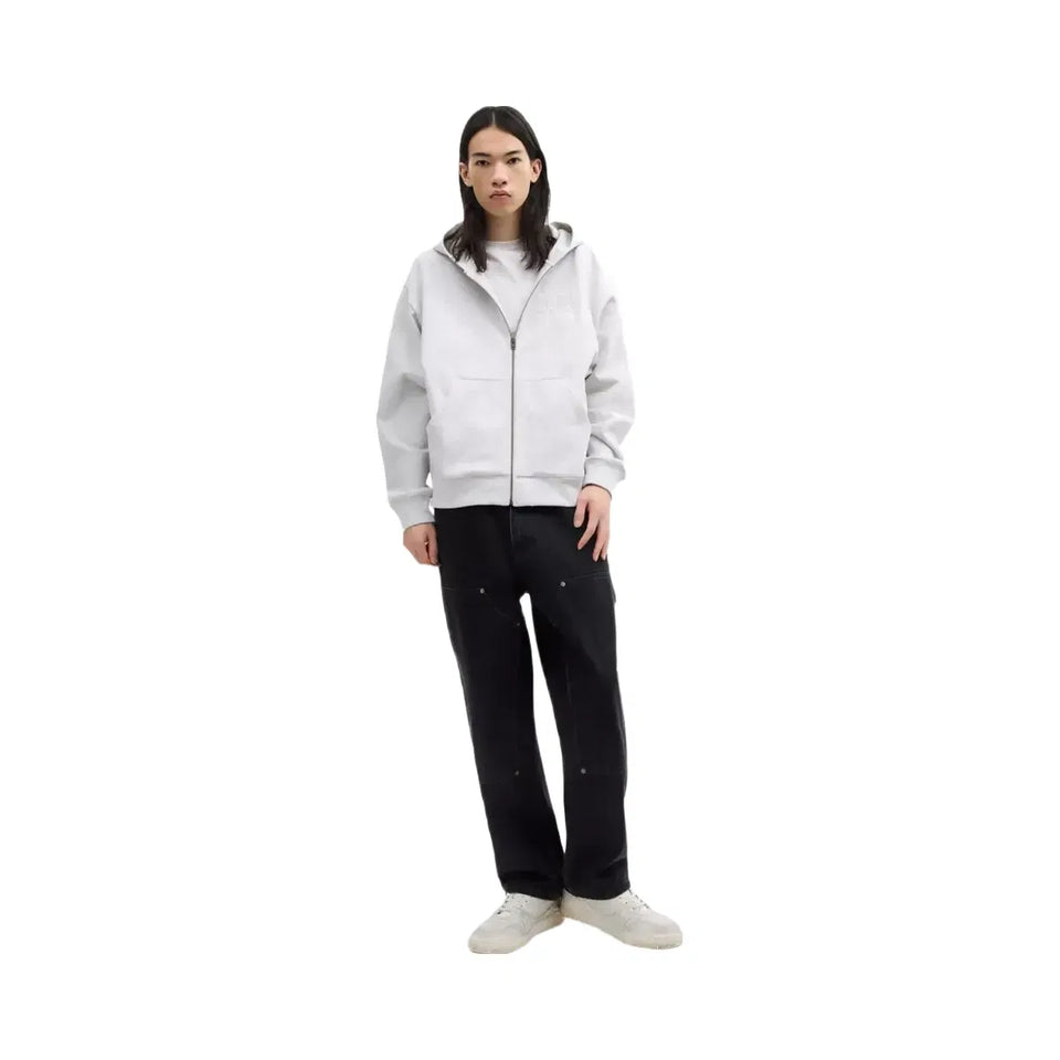 Coach Boxy Full Zip Hoodie in Heather Grey