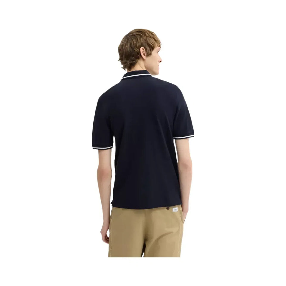 Coach Signature Trim Polo In Organic Cotton in Navy