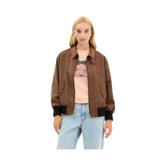Coach Wool Blouson Jacket in Orange Pink Plaid