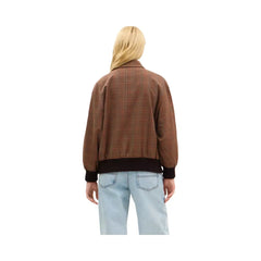 Coach Wool Blouson Jacket in Orange Pink Plaid
