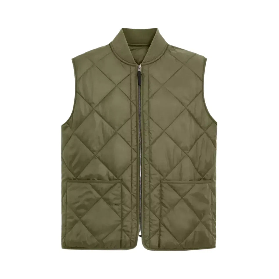 Coach Quilted Vest in Military Green