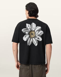 ALL SAINTS Petals Boxy Short Sleeve Graphic T-Shirt Washed Black