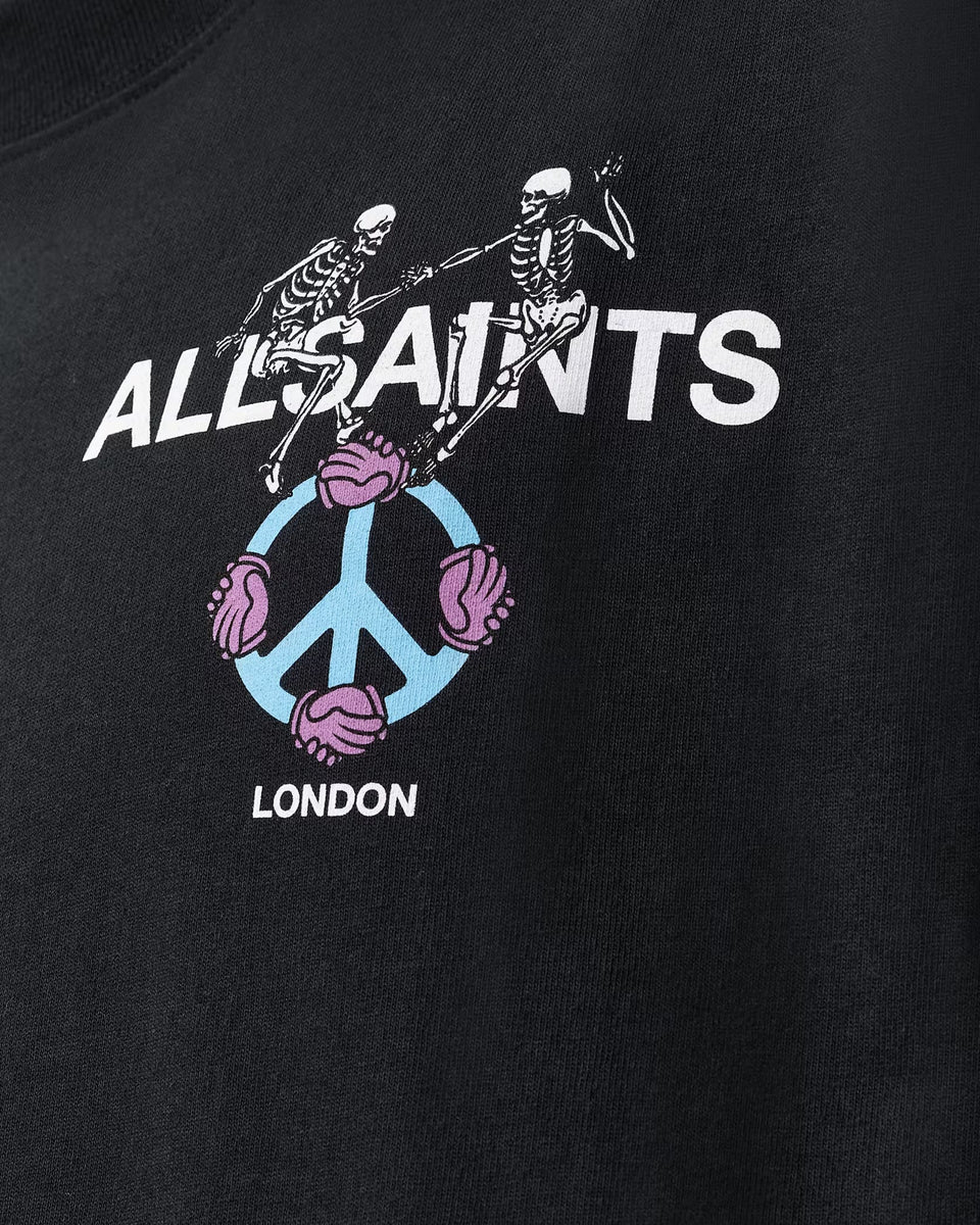 ALL SAINTS Reincarnate Short Sleeve Crew Neck T-Shirt  Washed Black