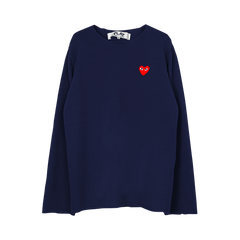 Comme des Garçons PLAY V-Neck Pullover Sweater Navy