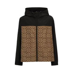 Coach Signature Full Zip Windbreaker in Khaki Signature