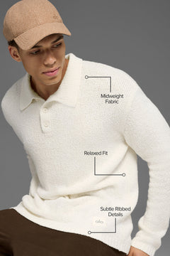 ALO Yoga Textured Knit Long Sleeve Polo