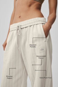 ALO Yoga Women'S Pinstripe Straight Leg Sweatpant