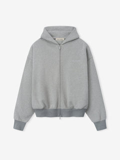 Essentials Signature Classic Full Zip Hoodie Concrete Heather