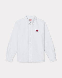 Kenzo Boke Flower Embroidered Shirt In Oxford Cotton White