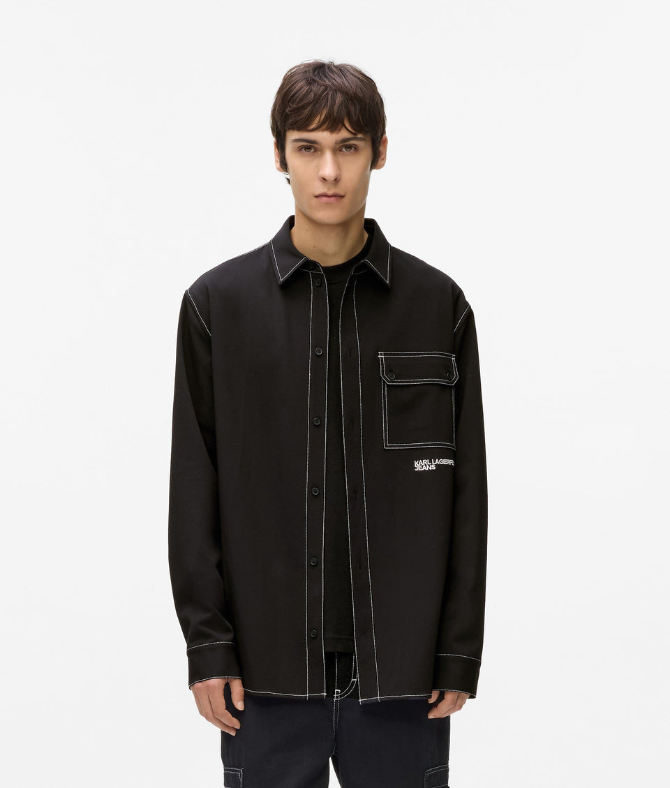 Karl Lagerfeld Contrast Stitch Shirt Black