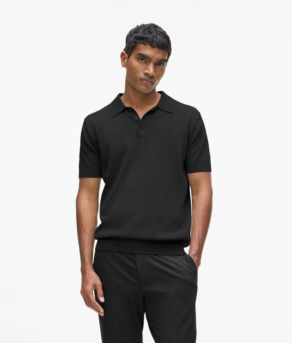 Karl Lagerfeld Knit Polo Shirt Black