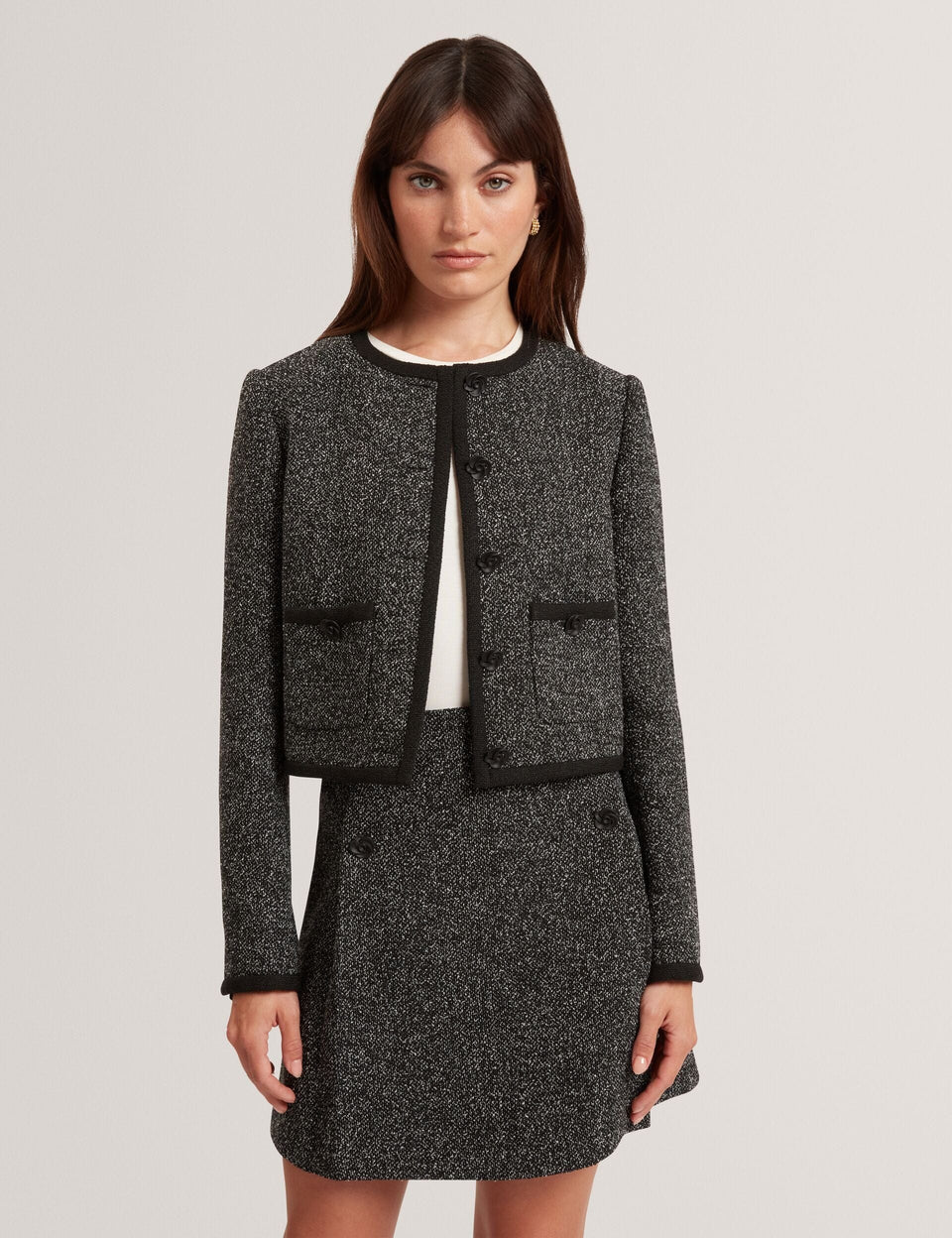 Ted Baker Ekaa Boucle Tailored Cropped Boxy Jacket Women's