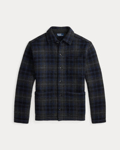 Ralph Lauren Plaid Boiled Wool Cardigan