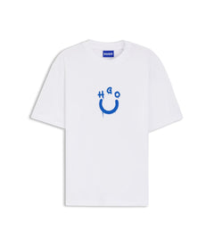 Hugo Cotton Jersey T-Shirt With Happy Hugo Logo White