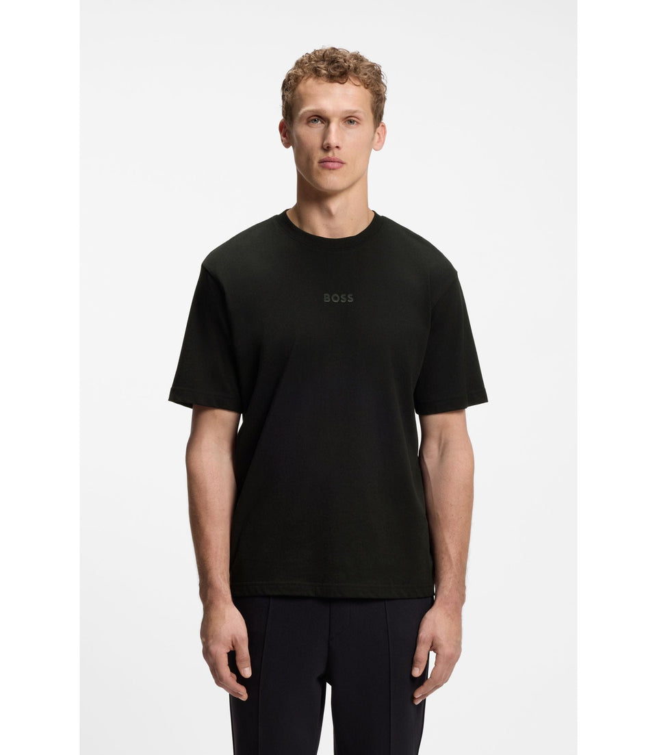 Boss Cotton Jersey T-Shirt With Logo Detail Black