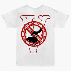 Vlone x Pop Smoke Stop Snitching T-Shirt Red