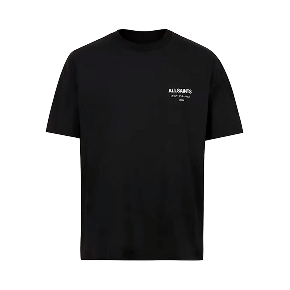 ALLSAINTS Underground Oversized Crew Neck T-Shirt Jet Black