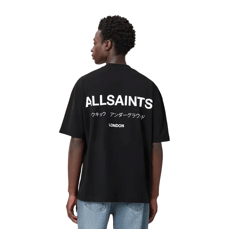 ALLSAINTS Underground Oversized Crew Neck T-Shirt Jet Black