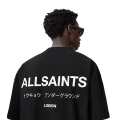ALLSAINTS Underground Oversized Crew Neck T-Shirt Jet Black