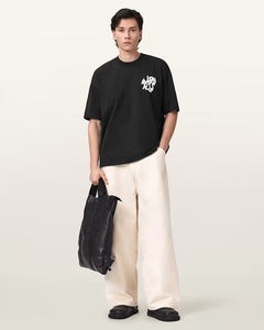 ALLSAINTS Orlando Logo Print Oversized T-Shirt Jet Black