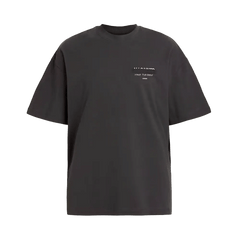 ALLSAINTS Redact Oversized Embroidered Logo T-Shirt Washed Black
