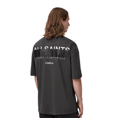 ALLSAINTS Redact Oversized Embroidered Logo T-Shirt Washed Black