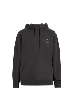 ALLSAINTS Redact Pullover Embroidered Logo Hoodie Washed Black