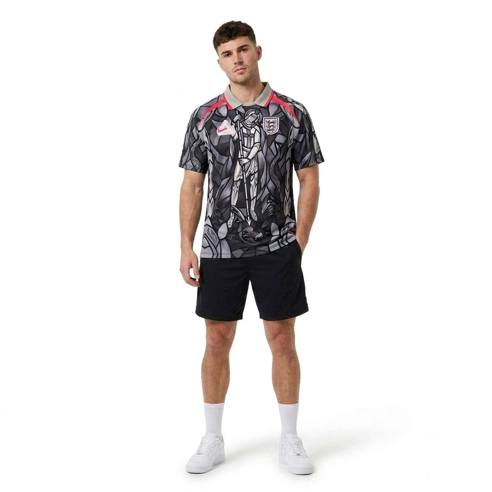 Palace x Nike England Dri-FIT Football Jersey Pewter Grey/Bright Crimson