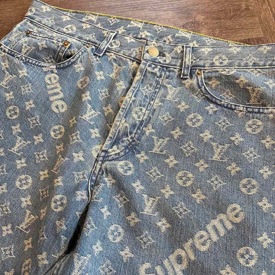 Louis Vuitton Supreme Louis Vuitton Monogram Blue Jeans