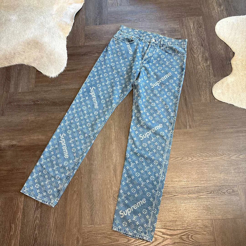 Louis Vuitton Supreme Louis Vuitton Monogram Blue Jeans