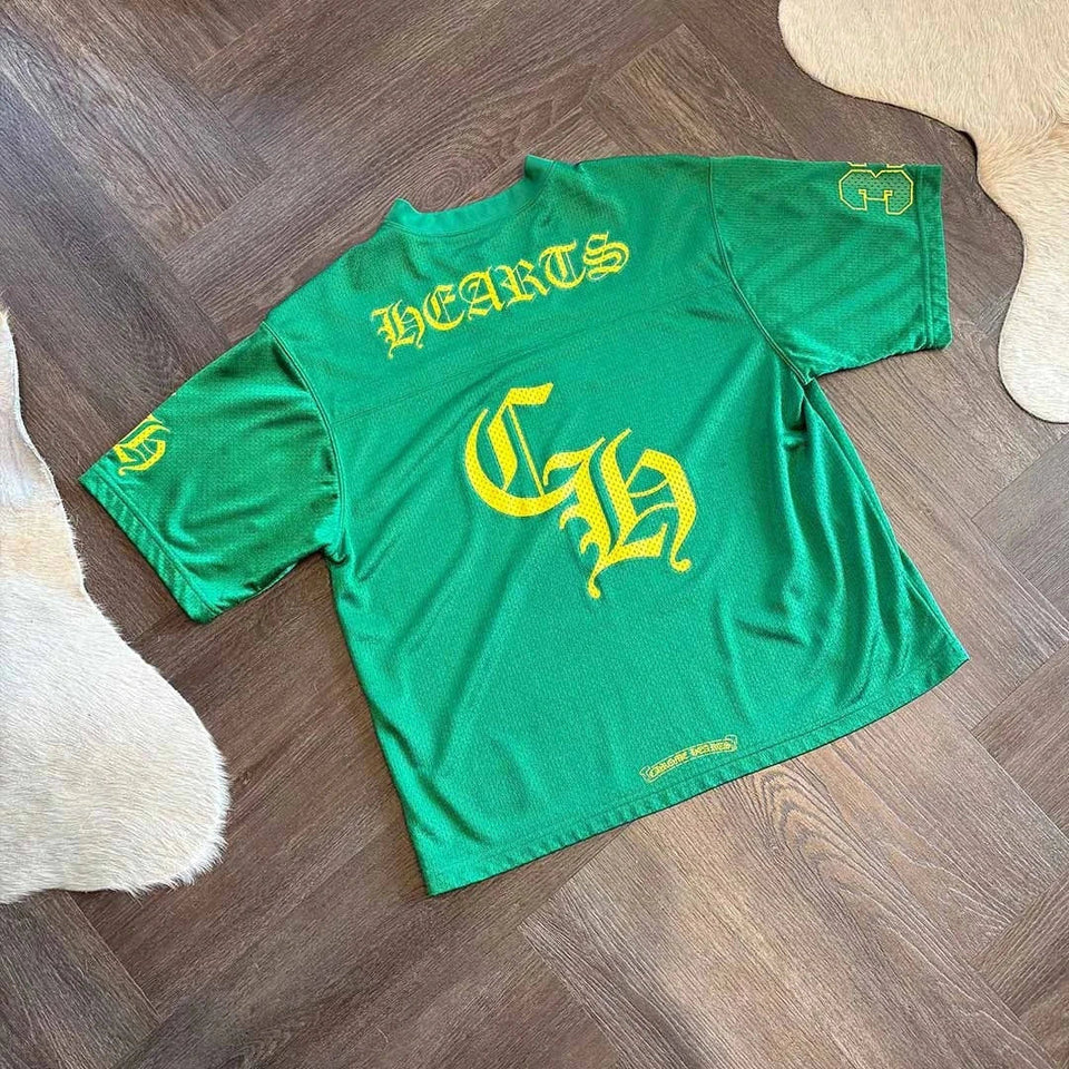 Chrome Hearts Sports Mesh Warm Up Short Sleeve Jersey Green