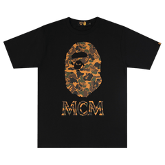 BAPE x MCM Camo Ape Head T-Shirt Black