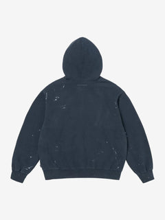Supreme MM6 Maison Margiela Box Logo Zip Up Hooded Sweatshirt Navy Blue