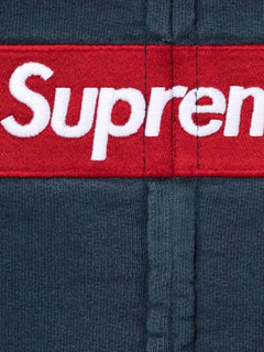 Supreme MM6 Maison Margiela Box Logo Zip Up Hooded Sweatshirt Navy Blue