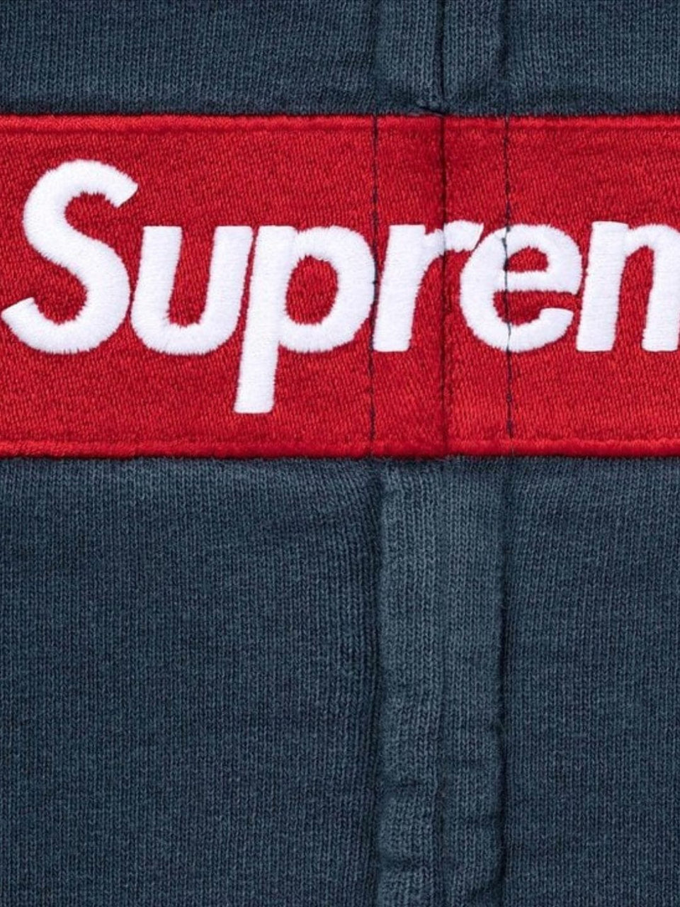 Supreme MM6 Maison Margiela Box Logo Zip Up Hooded Sweatshirt Navy Blue
