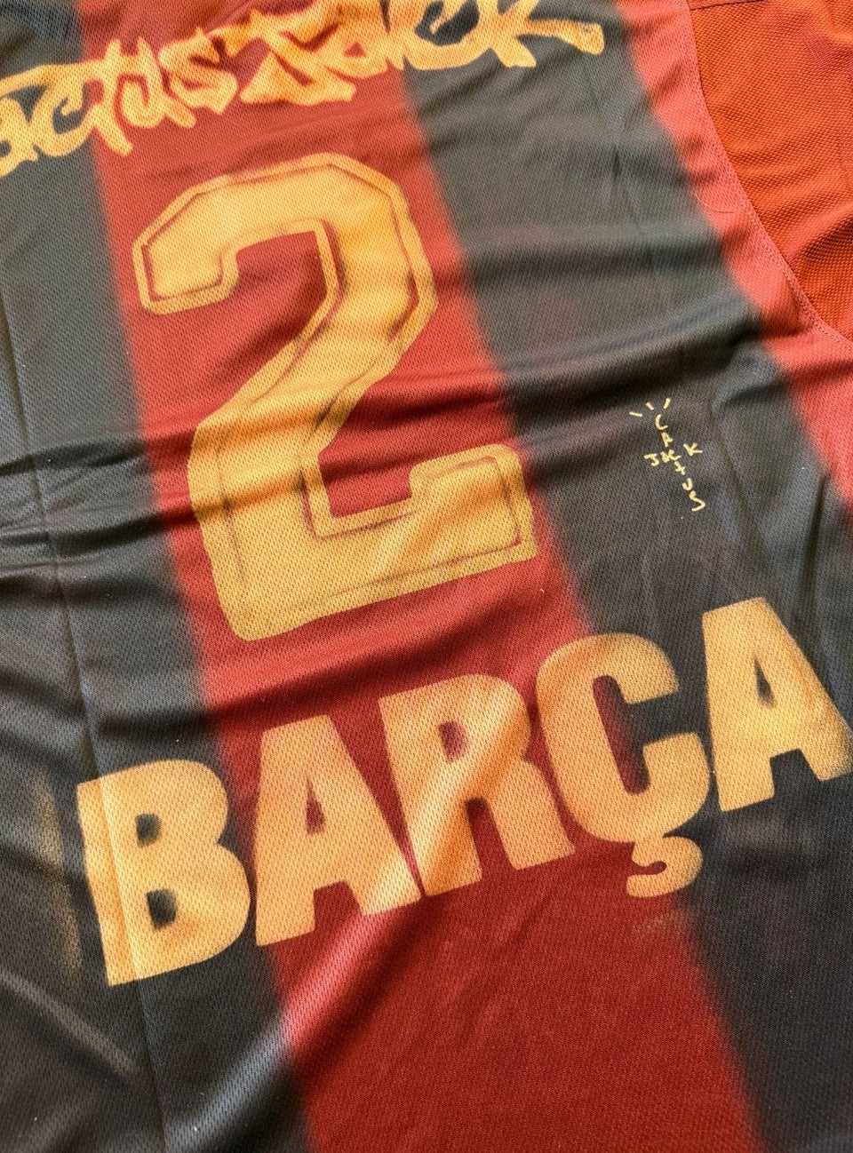 Cactus Jack Travis Scott x Nike x FC Barcelona Retro 2000/01 Home Skeleton Jersey Multicolor