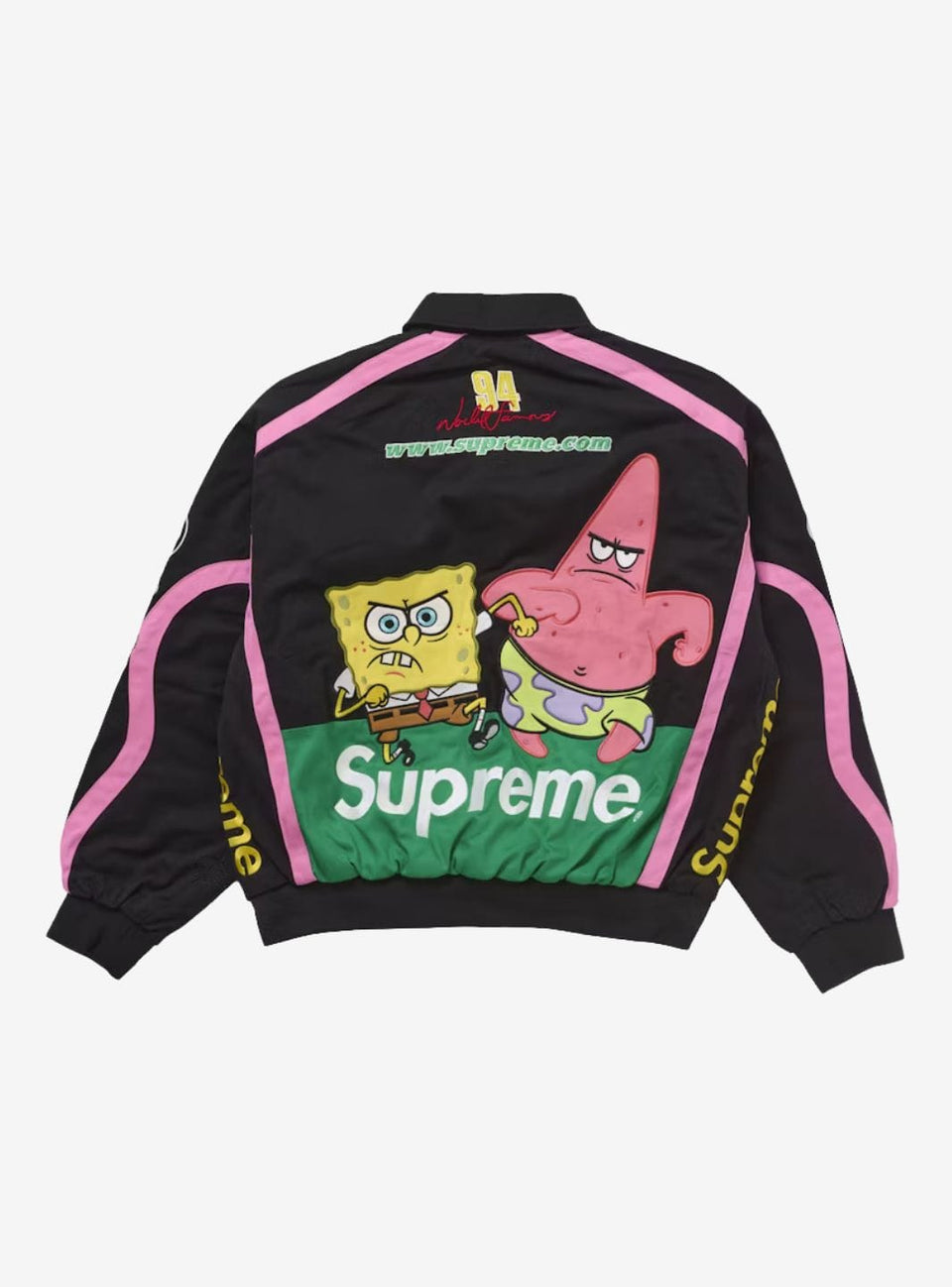 Supreme Spongebob Squarepants Jeff Hamilton Racing Jacket Black