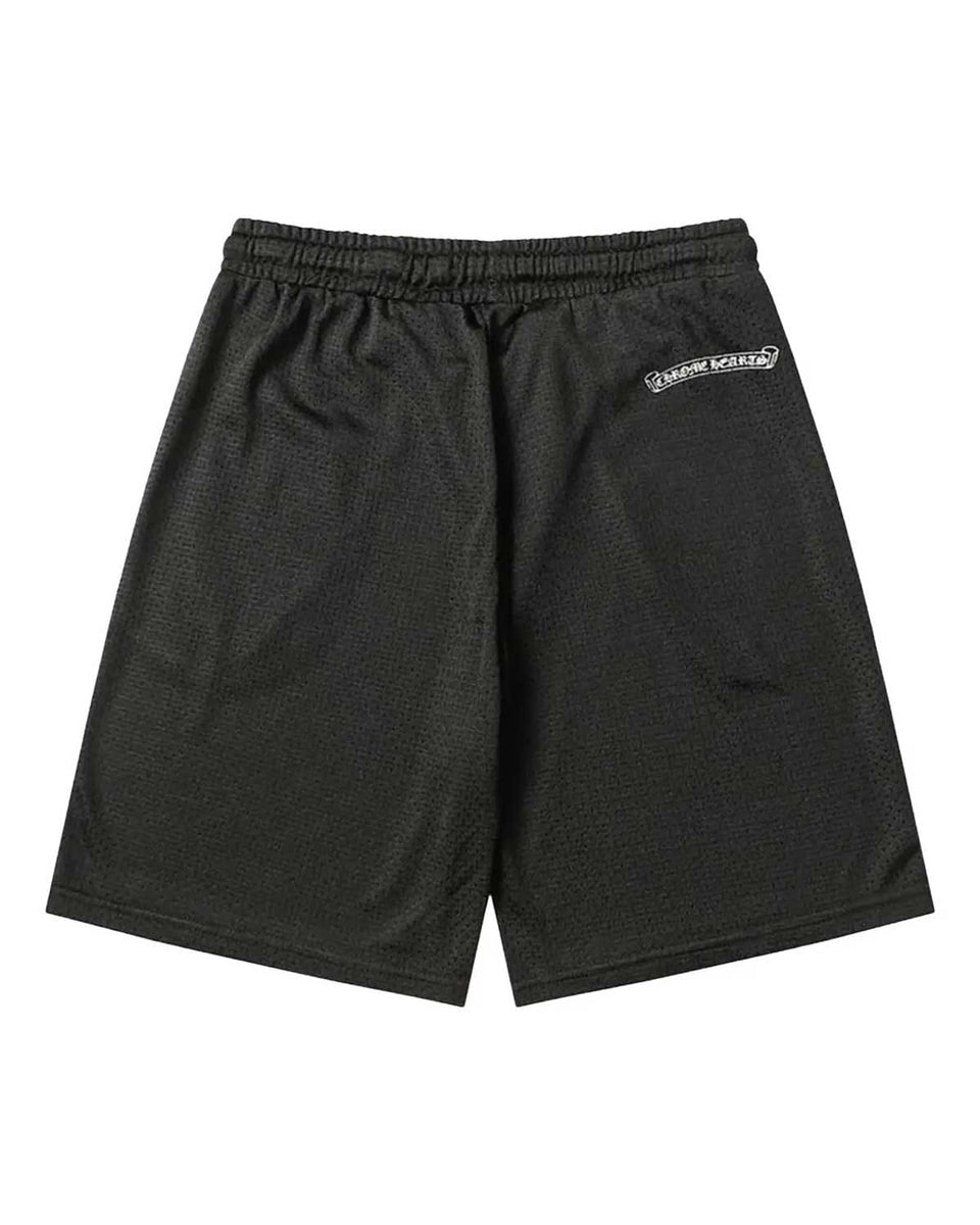 Chrome Hearts Sports Mesh Varsity Shorts Black/Silver