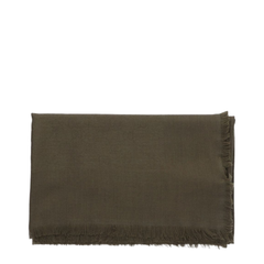 Wool and Silk Jacquard Shawl in Forrest Green