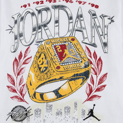 Air Jordan Skyline Rings Grade School Short Sleeve Shirt (White)