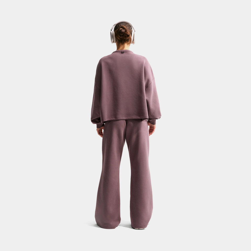 Nike 24.7 ImpossiblySoft Dri Fit High Waisted Loose Flared Womens Pants (Tattoo/Burgundy Crush)