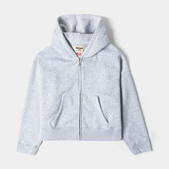 SACRE Soft Fleece Zip Up Womens Hoodie (Grey)