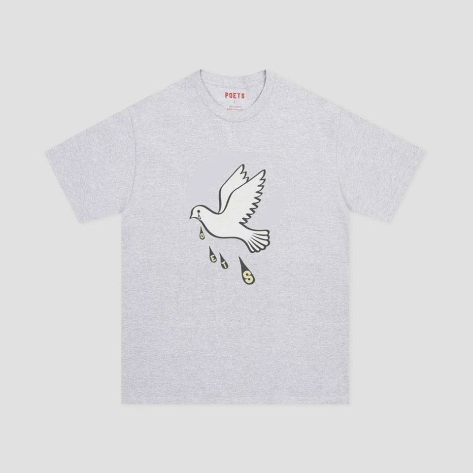 Poets Message Dove T-Shirt Graphite Grey