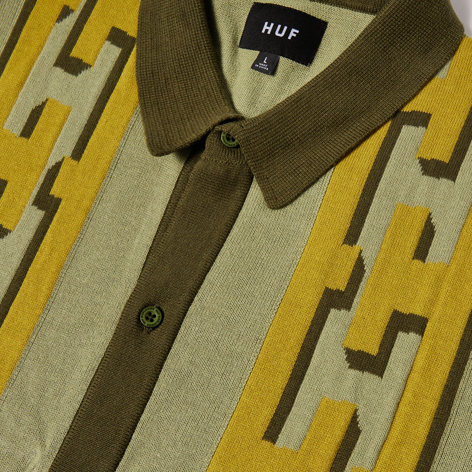 HUF Pillar Shortsleeve Knit Sweater Moss