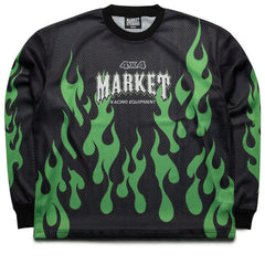 Market Toxic Flames L/S Mesh Tee - Black/Green