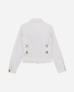 Pezze Vintage Women's Golden Buttons Denim Jacket White