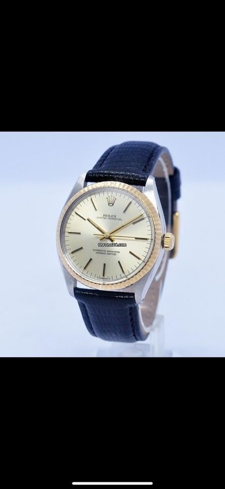 Rolex | Oyster Perpetual | 1005 | Steel | 33 mm | Leather | Gold | Automatic